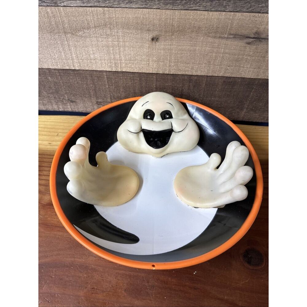 Gemmy Ghost Halloween Candy Bowl Talks Lighted Eyes Motion -Vintage